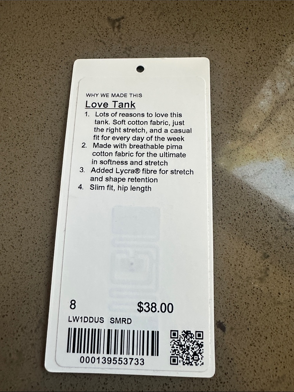 NWT lululemon athletica Love Tank Racerback Smokey Red size 8 - Picture 3 of 7